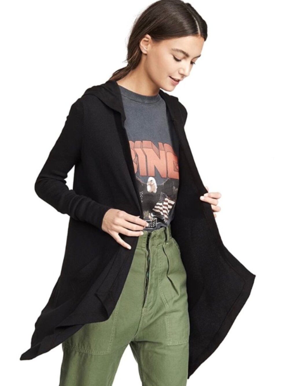 Splendid Thermal Flight Black Cardigan